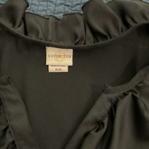 Covington black satin blouse